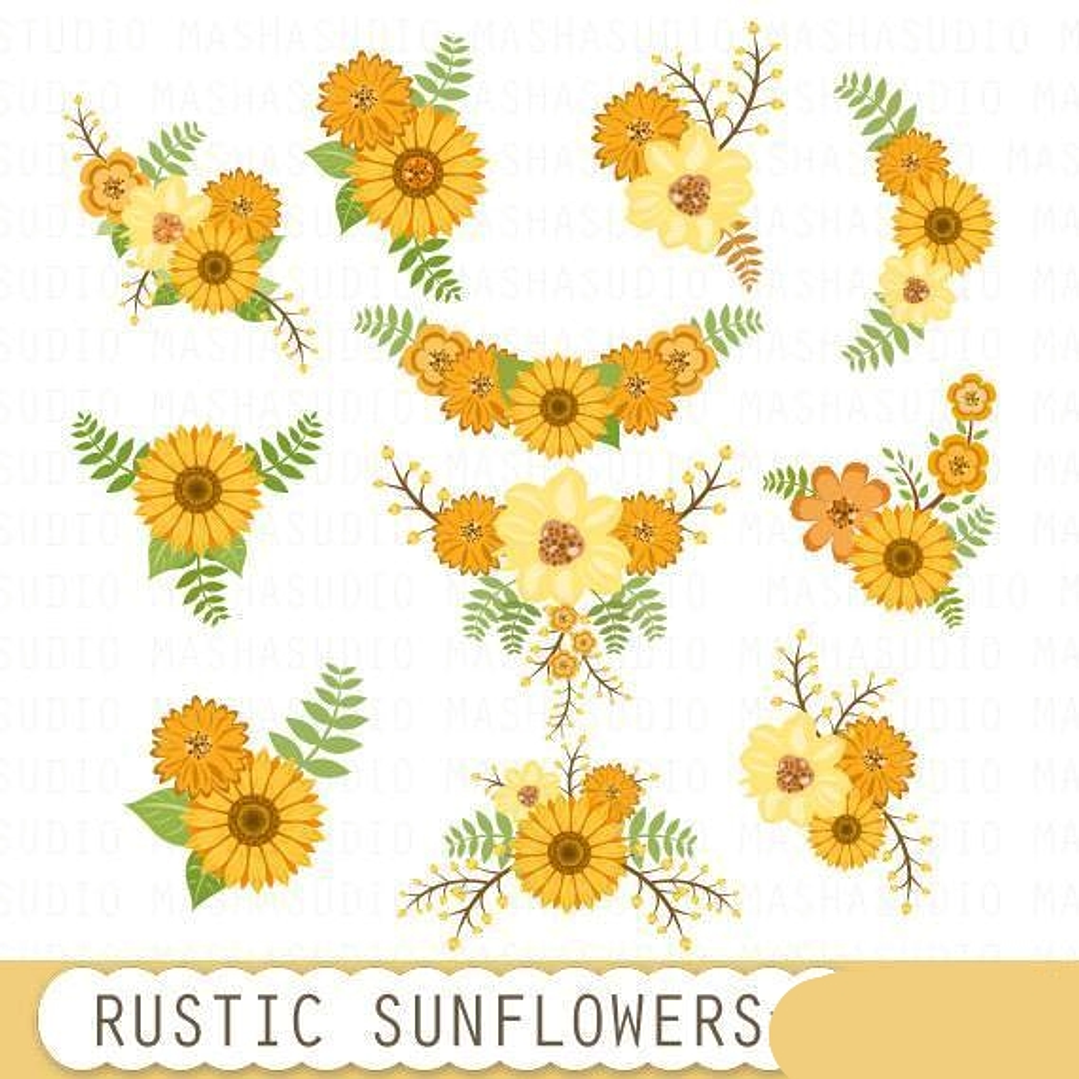 Kit Digital Girassóis Rústicos 1