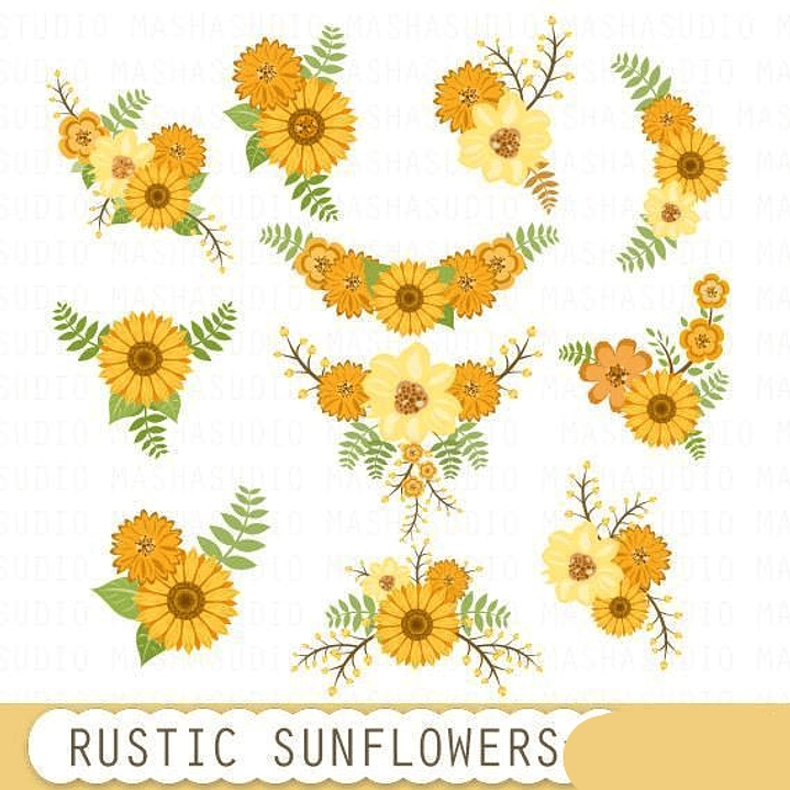 Kit Digital Girassóis Rústicos 1