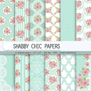 Kit Digital Papéis Floral Chique 