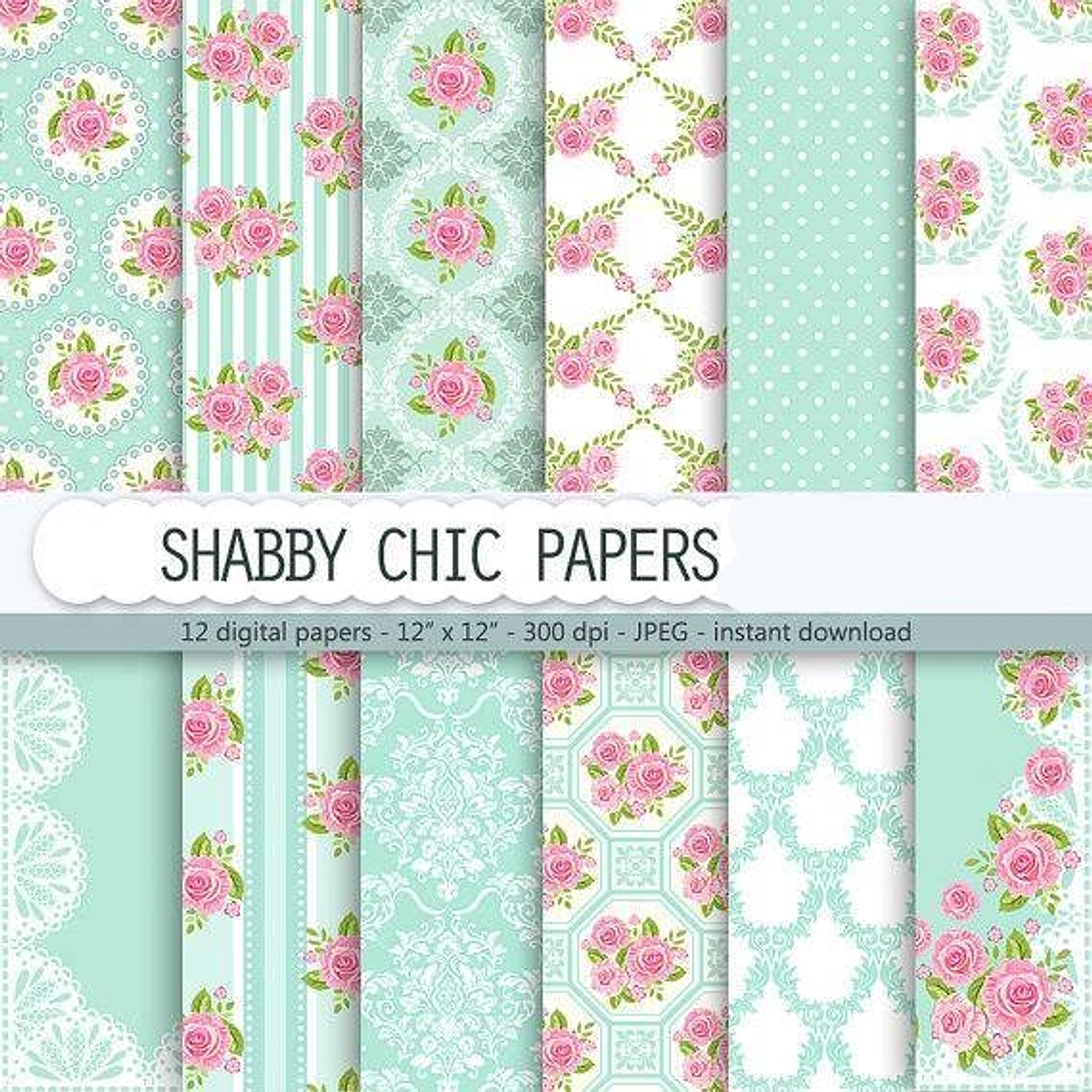 Kit Digital Papéis Floral Chique  1