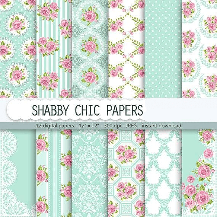 Kit Digital Papéis Floral Chique  1