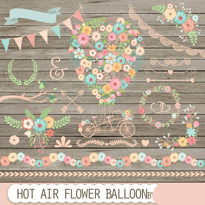 Kit Digital Balão de Flores de Ar Quente 1