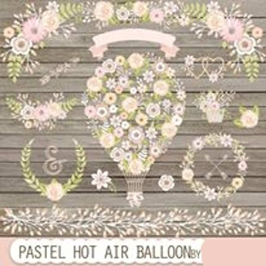 Kit Digital Balão de Ar Quente Pastel 1