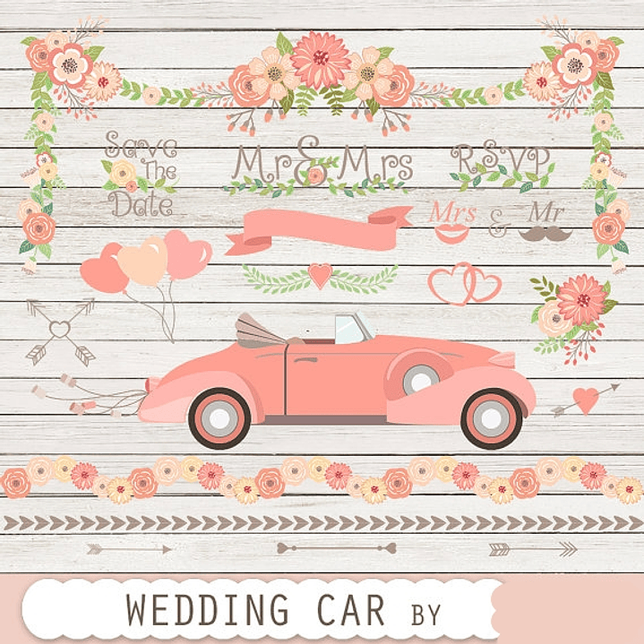 Kit Digital Carro de Casamento  1