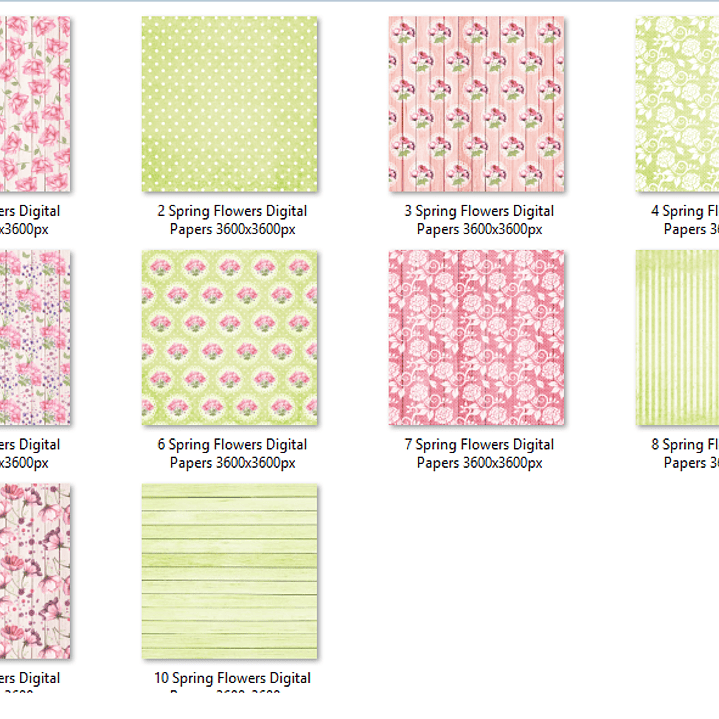 Kit Digital Papéis Flores da Primavera  2