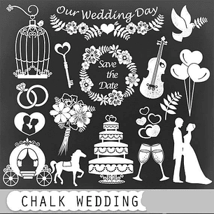 Kit Digital Casamento de Giz