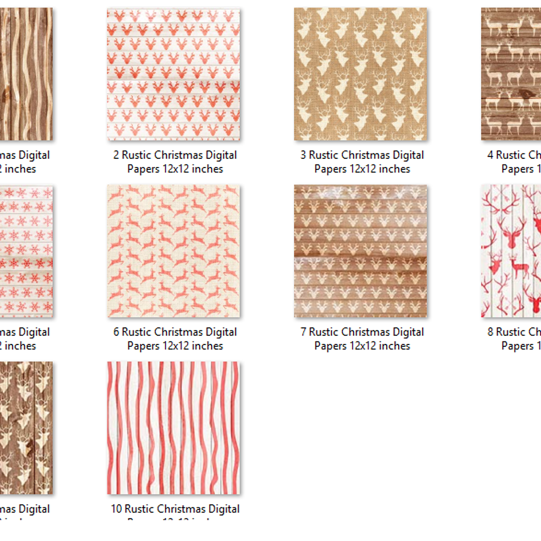 Kit Digital Papéis Natal Rústico  2