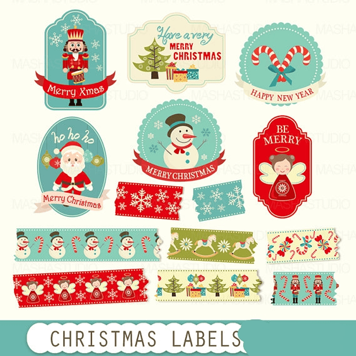 Kit Digital Etiquetas de Natal 1