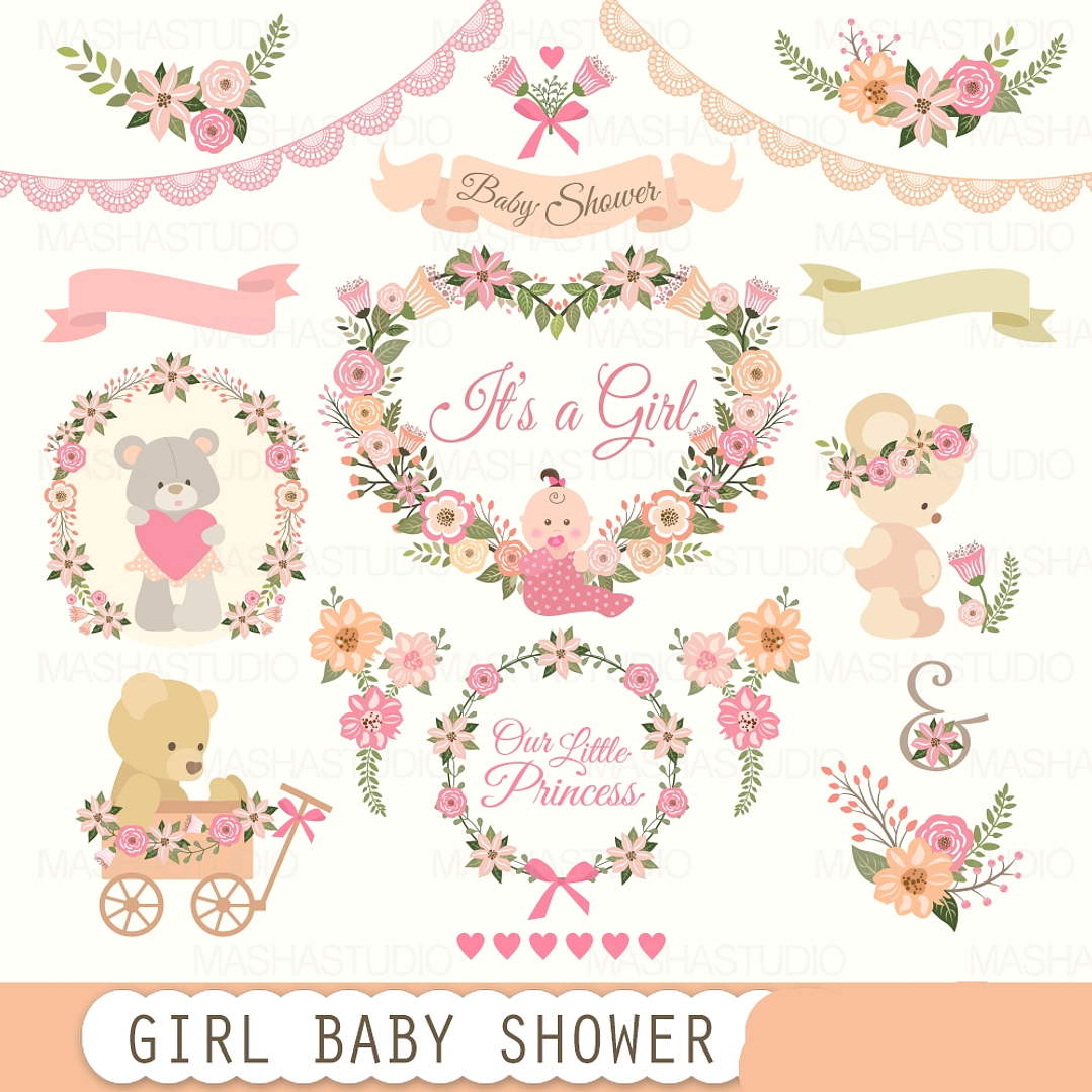 Kit Digital Chá de Bebê Menina 1