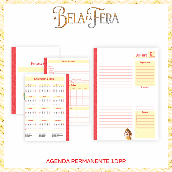 Arquivo Encadernação Escolar A Bela e a Fera 2021 5