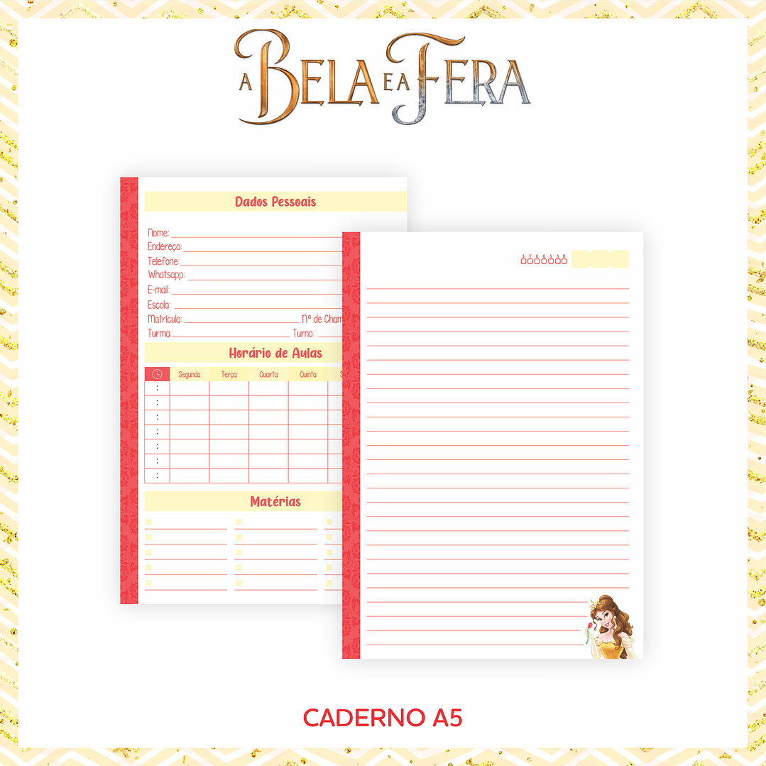 Arquivo Encadernação Escolar A Bela e a Fera 2021 10