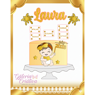 Arquivo Topo de Bolo Ano Novo Bebê 2026 - EM CAMADAS