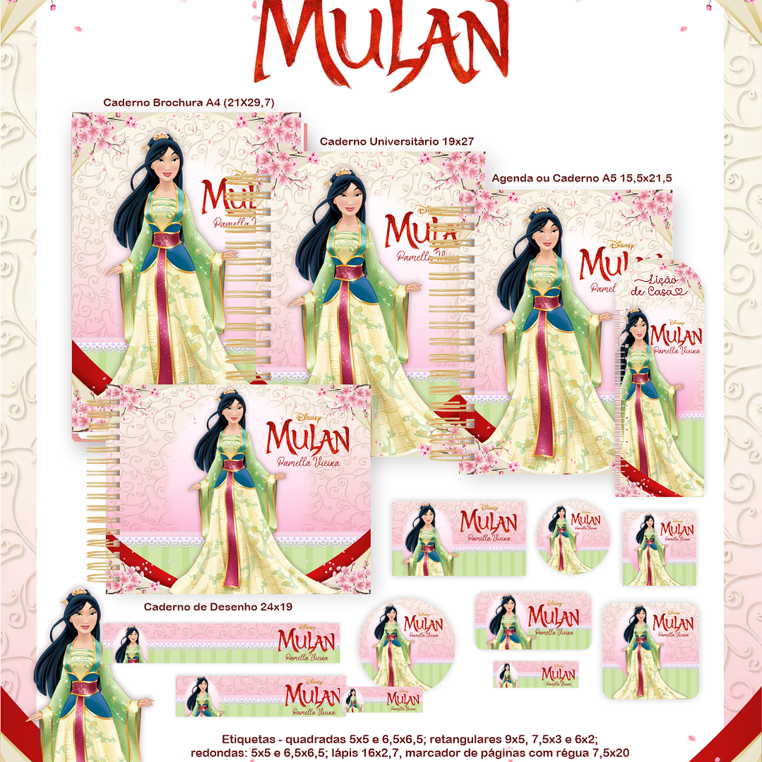 Arquivo Encadernação Escolar 2026 Mulan  1