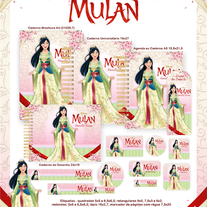 Arquivo Encadernação Escolar 2026 Mulan  1