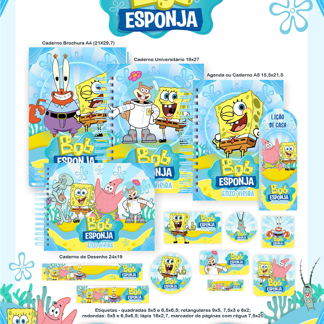 Arquivo Encadernação Escolar 2026 Bob Esponja  1