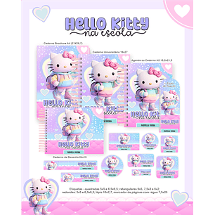 Arquivo Encadernação Escolar 2026 Hello Kitty na Escola