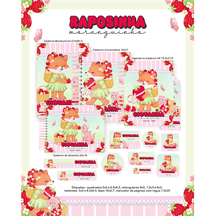 Arquivo Encadernação Escolar 2026 Raposinha Moranguinho 