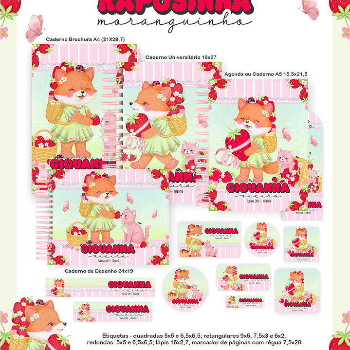 Arquivo Encadernação Escolar 2026 Raposinha Moranguinho  1