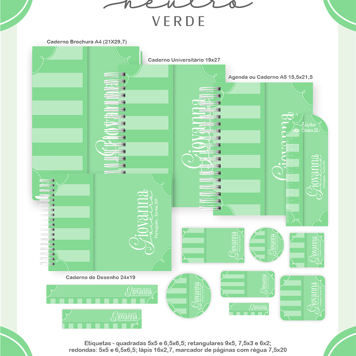 Arquivo Encadernação Escolar 2026 Neutro Verde 1