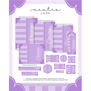 Arquivo Encadernação Escolar 2026 Neutro Lilás 