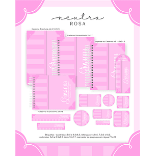 Arquivo Encadernação Escolar 2026 Neutro Rosa 
