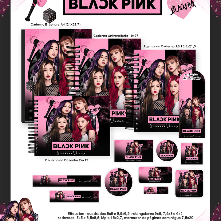 Arquivo Encadernação Escolar 2026 Black Pink  1