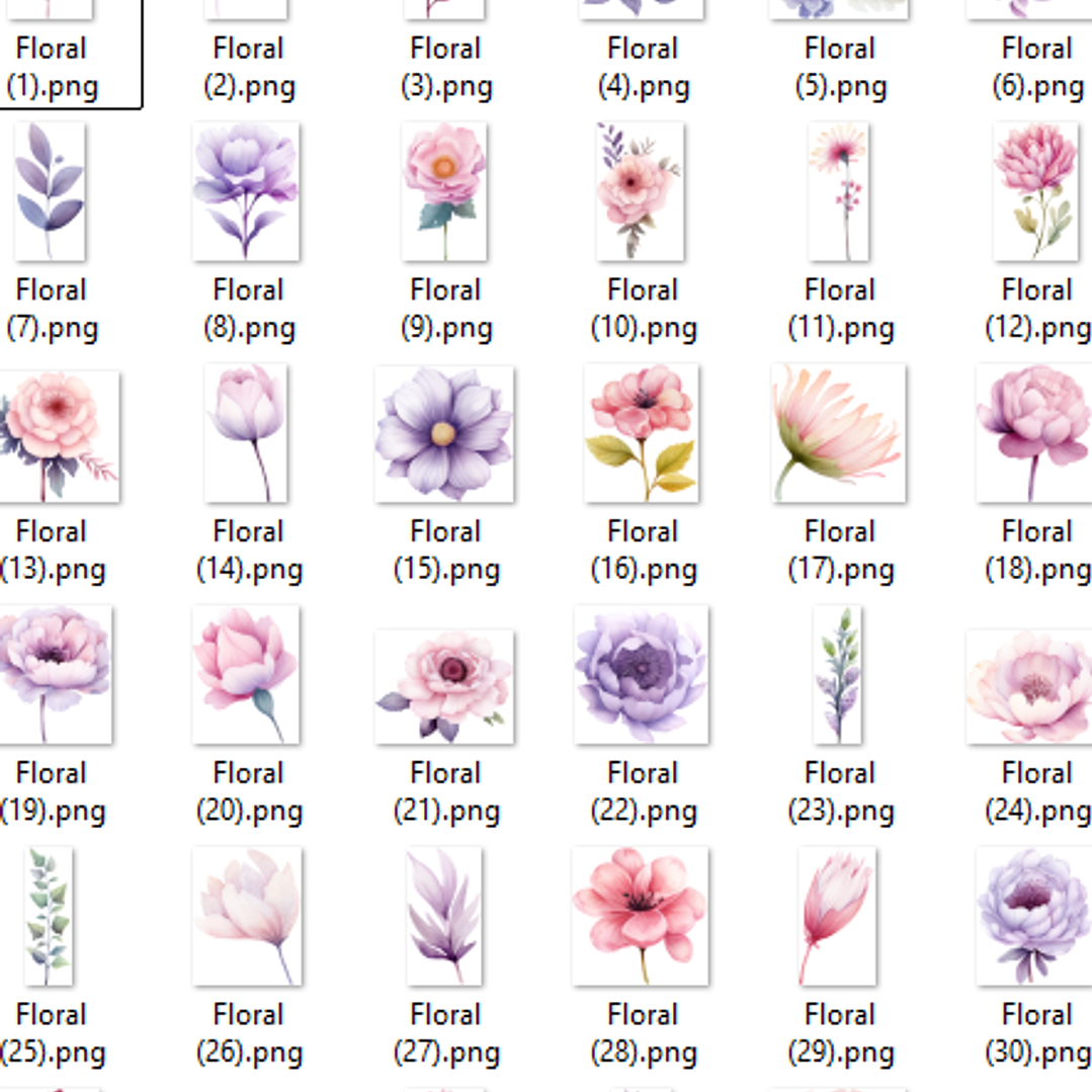 Kit Digital Floral Aquarela 34  2