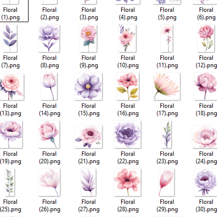 Kit Digital Floral Aquarela 34  2