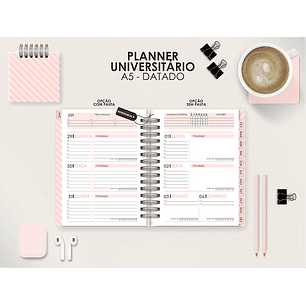 Arquivo Miolo Planner A5 Datado Horizontal 