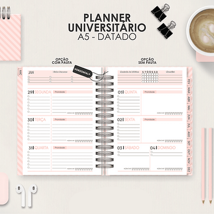 Arquivo Miolo Planner A5 Datado Horizontal  1
