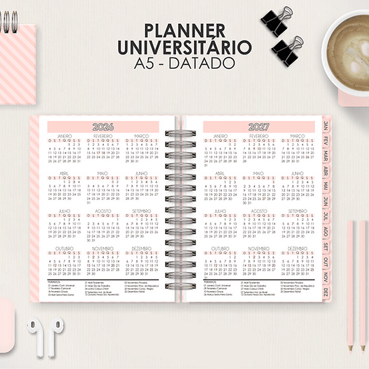 Arquivo Miolo Planner A5 Datado Horizontal  7