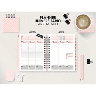 Arquivo Miolo Planner A5 Datado Vertical 