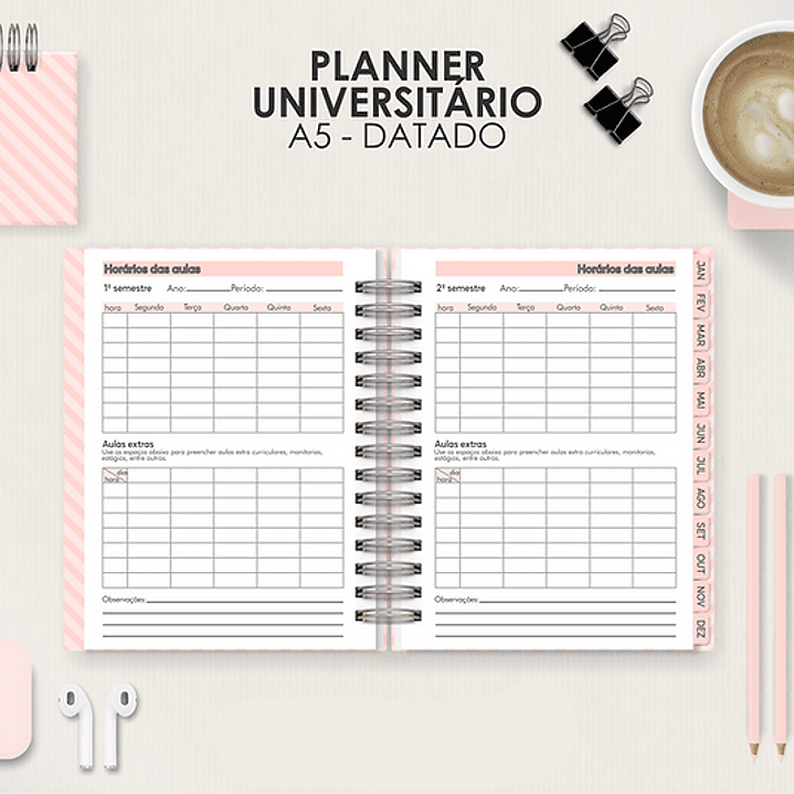 Arquivo Miolo Planner A5 Datado Vertical  6