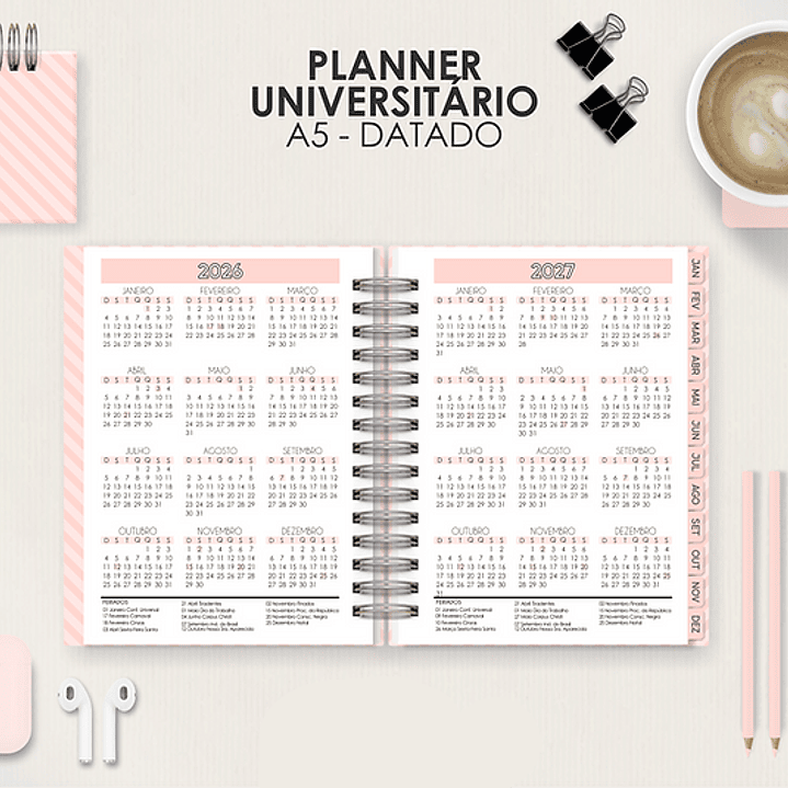 Arquivo Miolo Planner A5 Datado Vertical  10