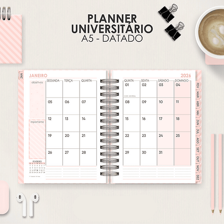 Arquivo Miolo Planner A5 Datado Vertical  14