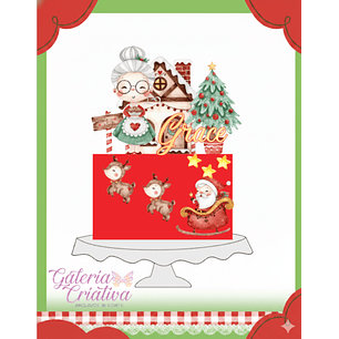 Arquivo Topo de Bolo Mamãe Noel 