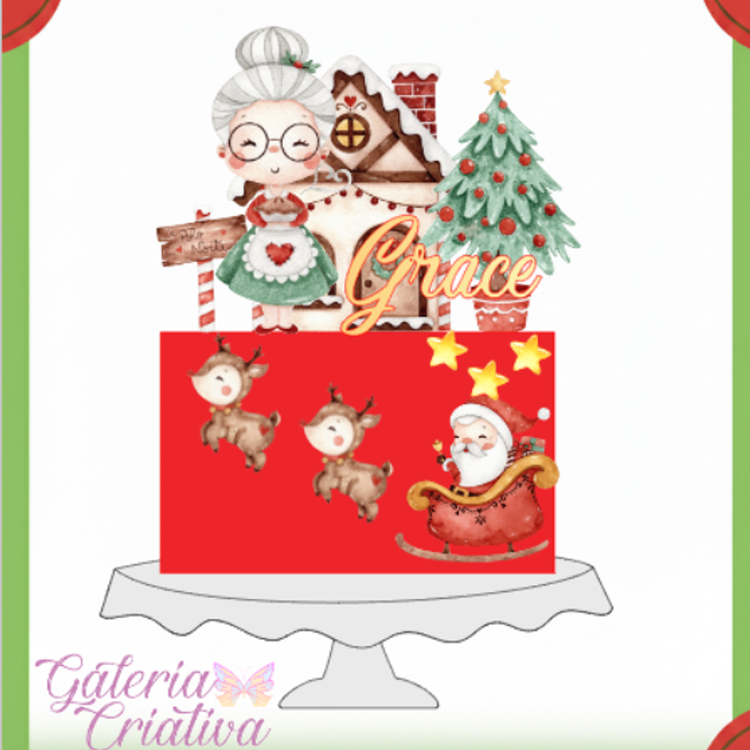 Arquivo Topo de Bolo Mamãe Noel  1