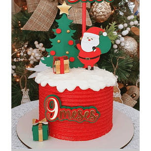 Arquivo Topo de Bolo Natal Papai Noel em Camadas 