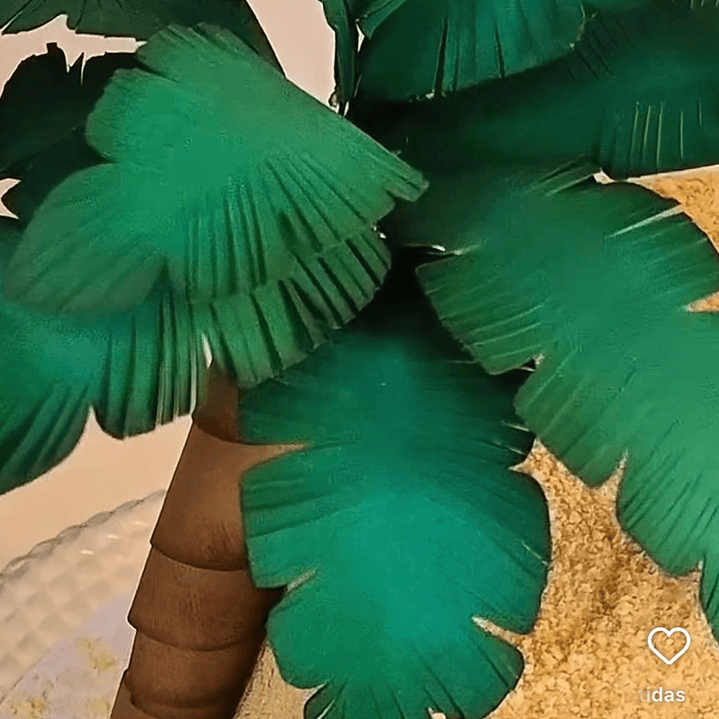 Arquivo Topo de Bolo Coqueiro Realista  1