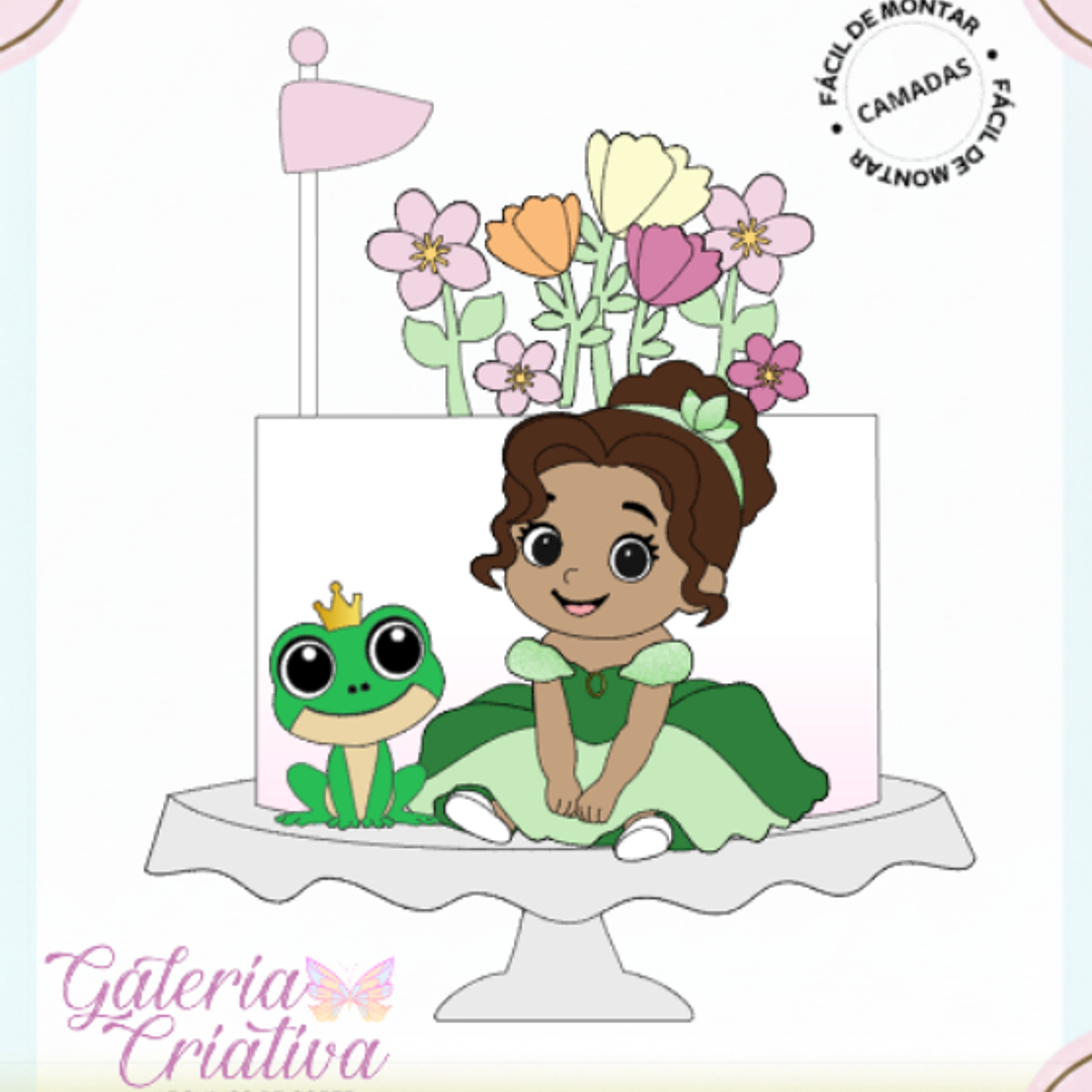 Arquivo Topo de Bolo Princesa Tiana Baby  1