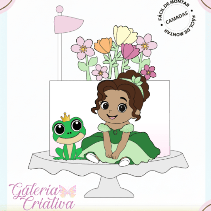Arquivo Topo de Bolo Princesa Tiana Baby  1