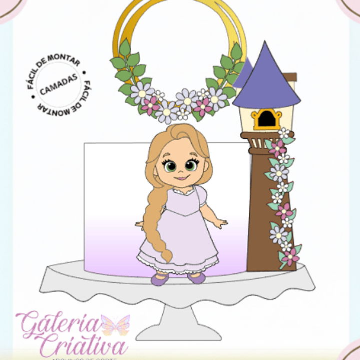 Arquivo Topo de Bolo Rapunzel Enrolados  1