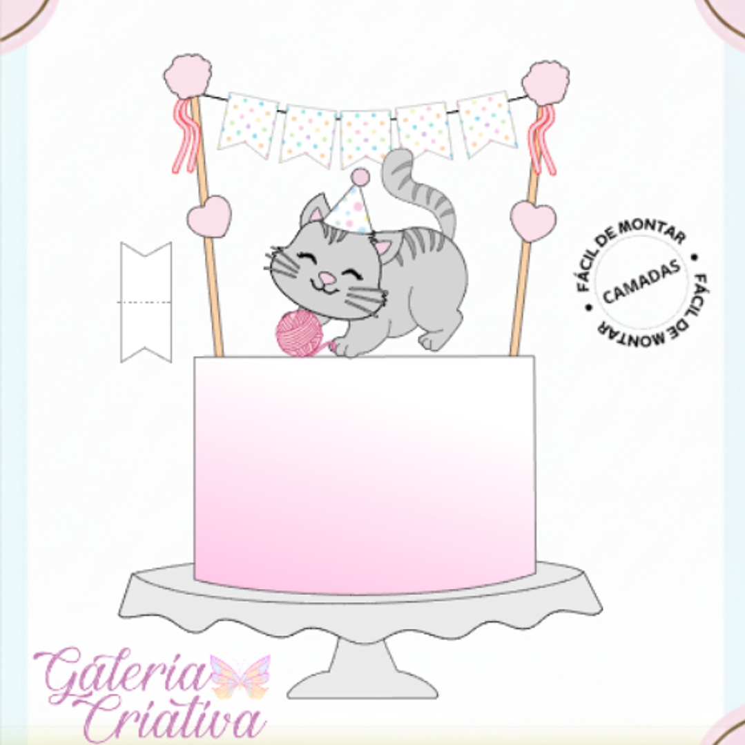 Arquivo Topo de Bolo Gatinho 1