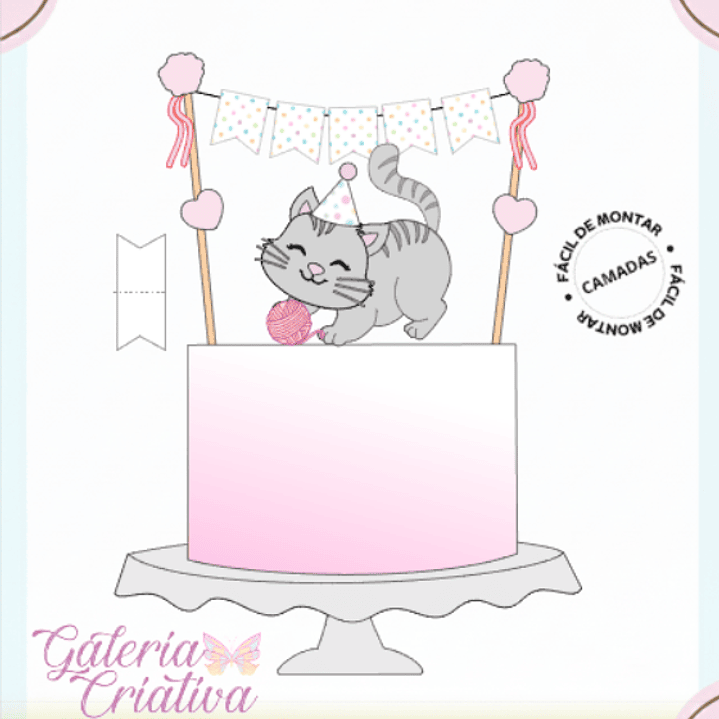 Arquivo Topo de Bolo Gatinho 1