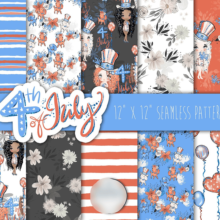 Kit Digital Papéis 4 de Julho  1