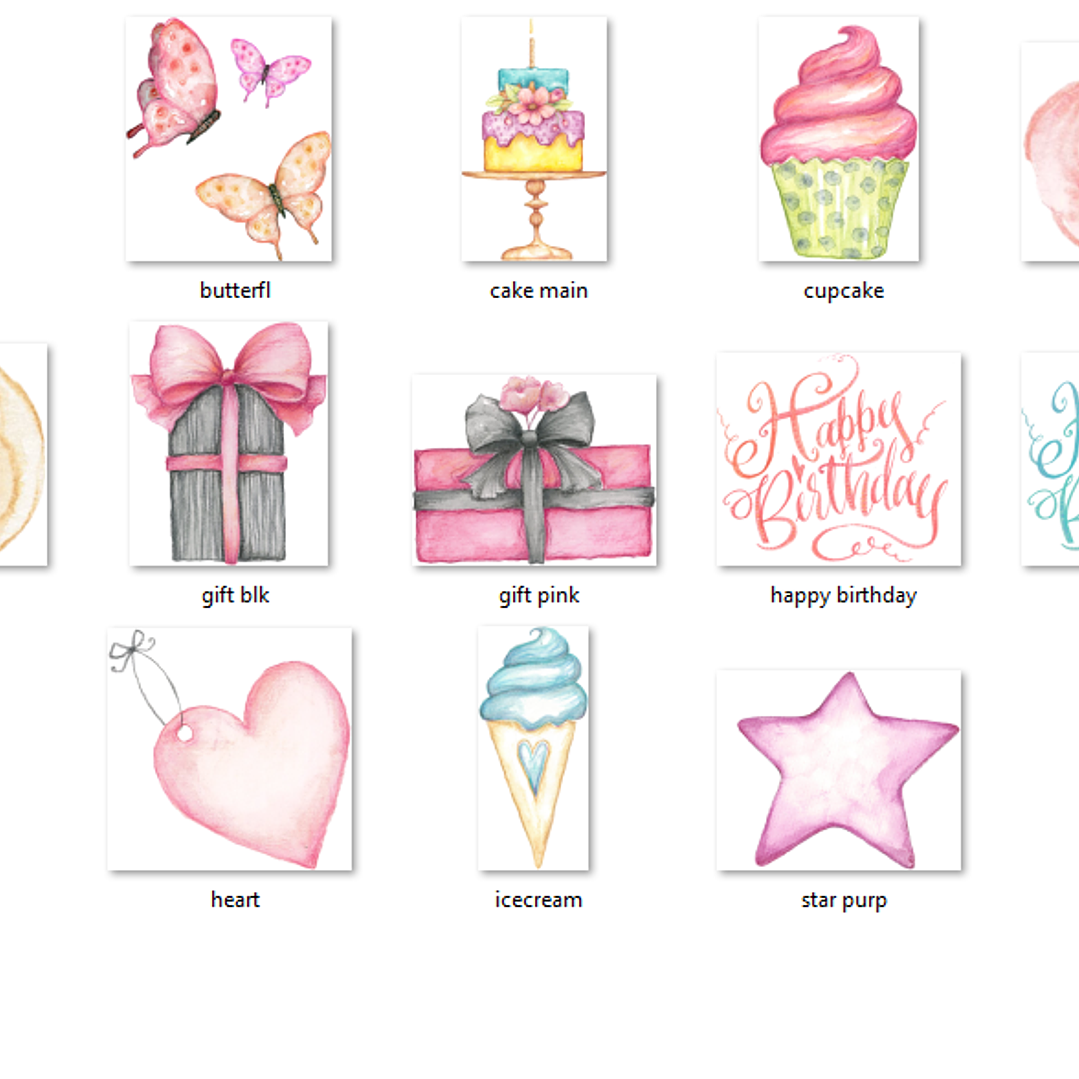 Kit Digital Aniversário Aquarela  2