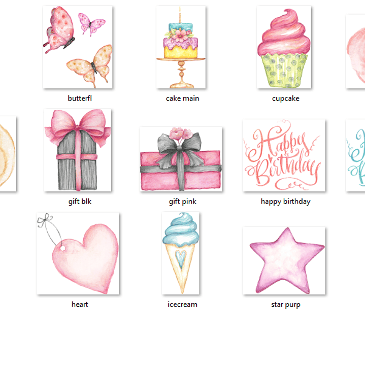 Kit Digital Aniversário Aquarela  2