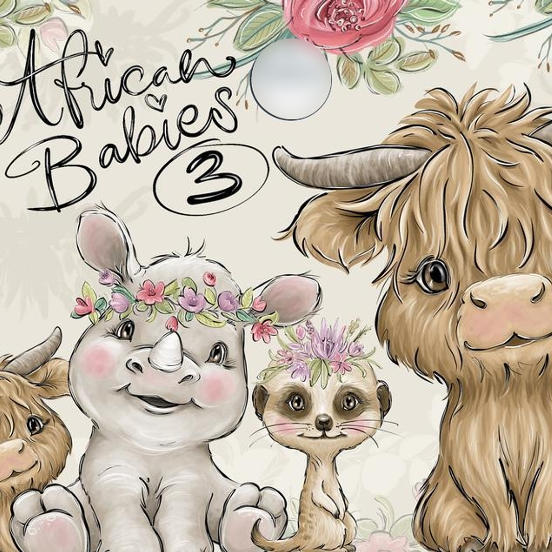 Kit Digital Animais Bebês da Africa 3 1
