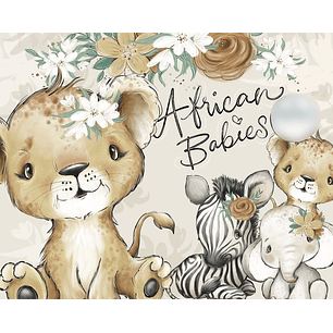 Kit Digital Animais Bebê da Africa