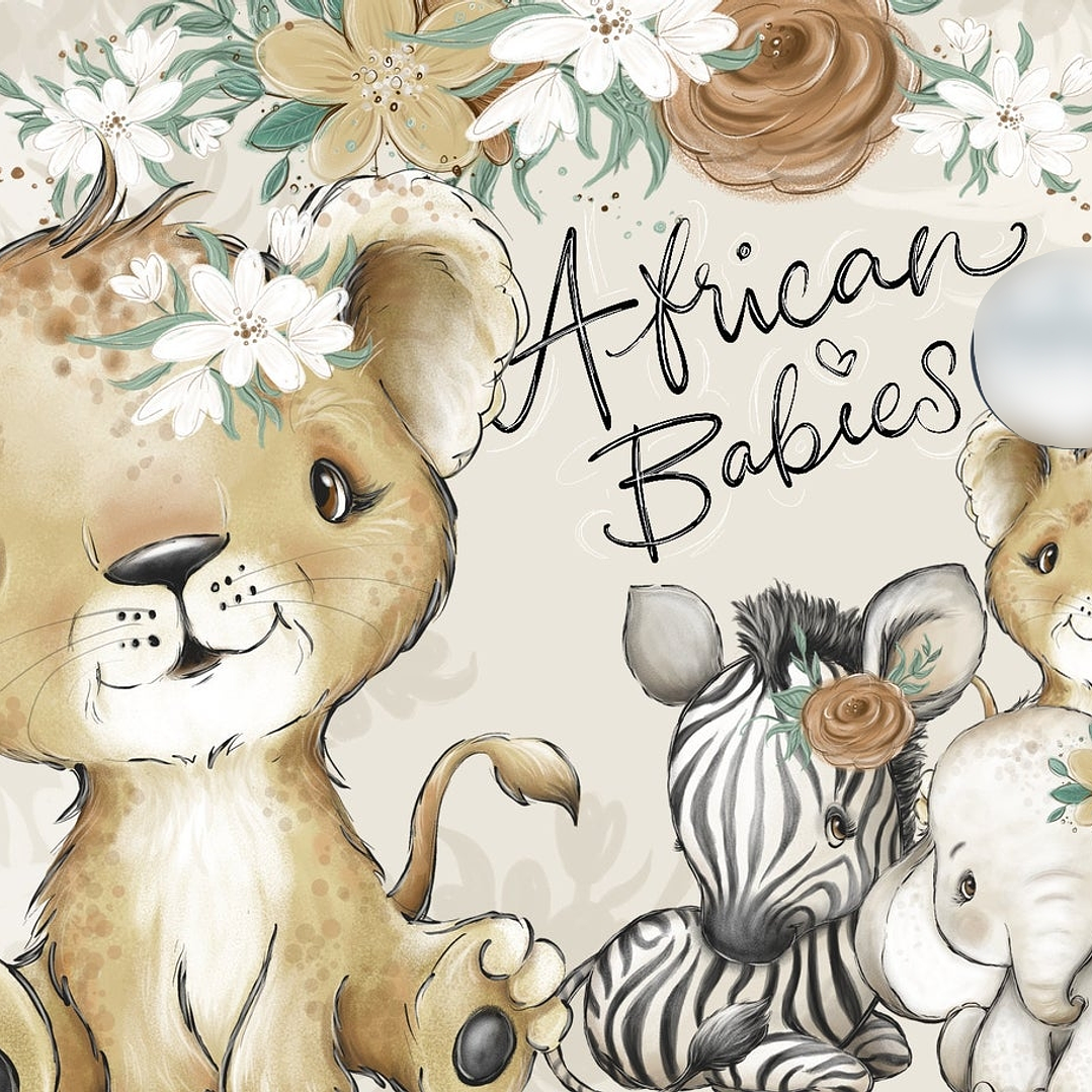 Kit Digital Animais Bebê da Africa 1